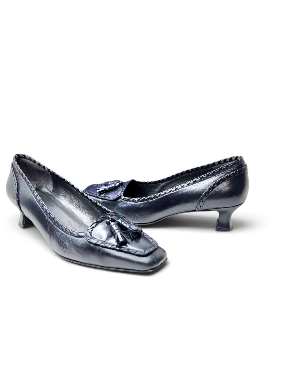 Stuart Weitzman Barclo Navy Pumps. 8M - Picture 2 of 16